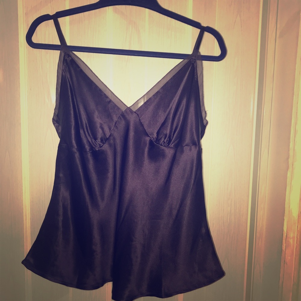 Metro 7 cami shirt purple 100% silk